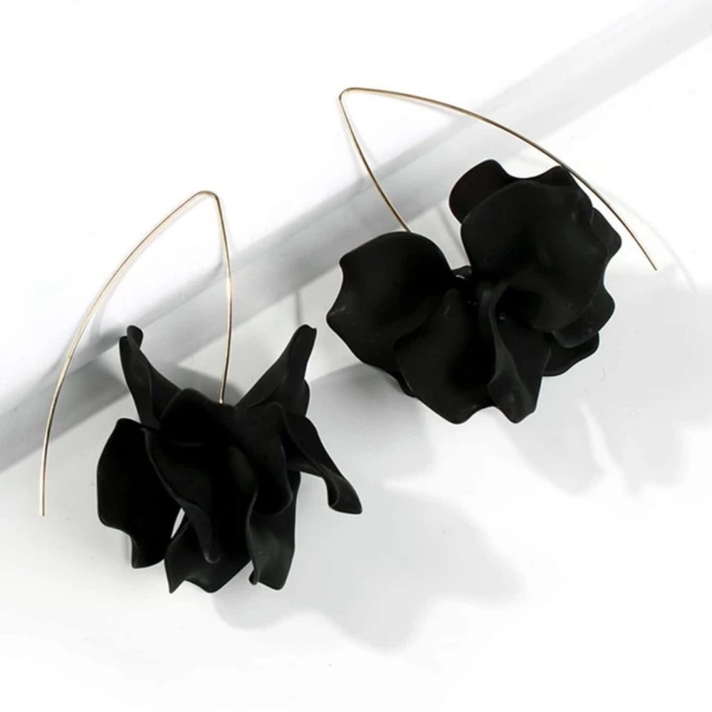 Torrid Black Petal Drop Earrings